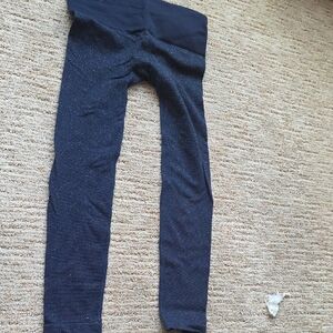 Chico's Navy Sparkle Leggings with Metallic Threads